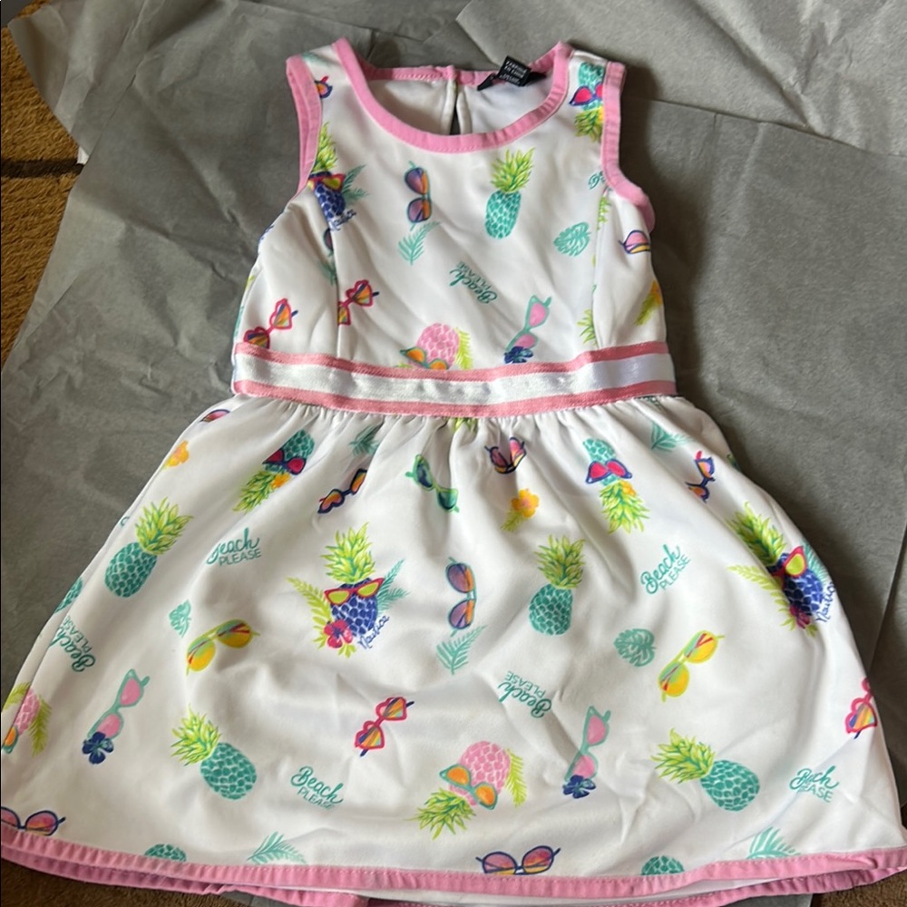 Colorful Pineapple Print Kids Dress